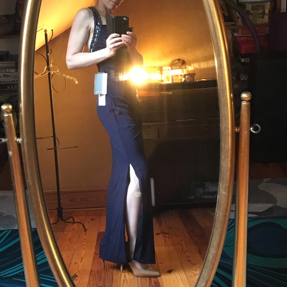 JS Boutique Navy Sequin Halter Gown, NWT, 4 - Picture 16 of 16